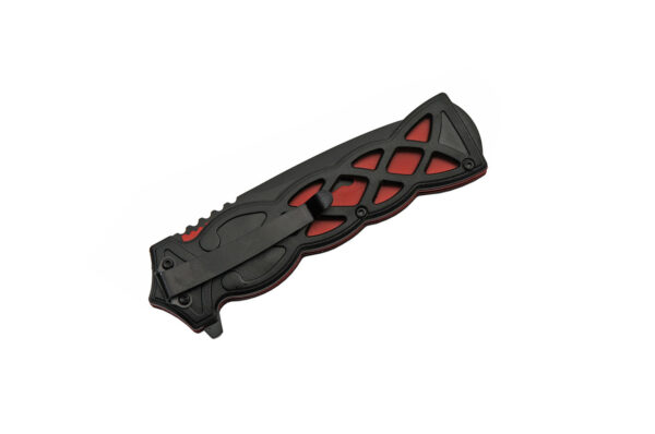 Red Celtic Knot Stainless Steel Blade Abs Handle 8.25 inch Edc Folding Knife