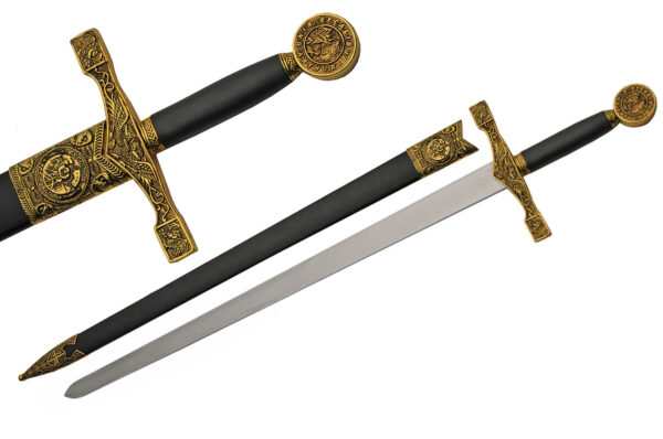 33″ Gold Excalibur Sword Stainless Steel Blade