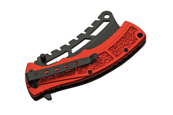Red Cleaver Stainless Steel Blade Aluminum Handle 8 inch Edc Folding Knife