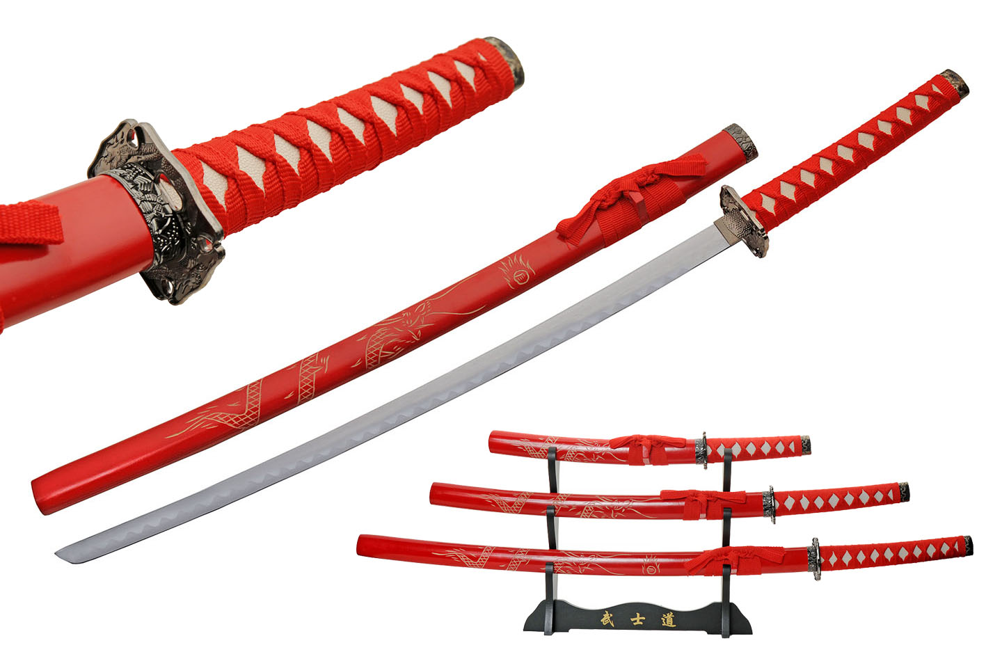 Three Piece Ninja Sword Throwing Knife Set