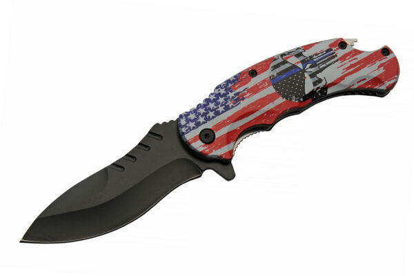 US Flag Stainless Steel Blade | ABS Handle 8.5 inch Pocket Folding EDC Knife