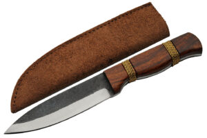 10″ Brass Wrapped Hunting Knife Full Tang Carbon Steel Blade